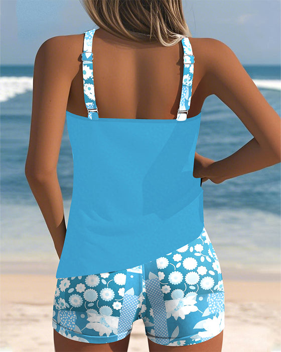 Tank Top Printed Boxer Swimsuit