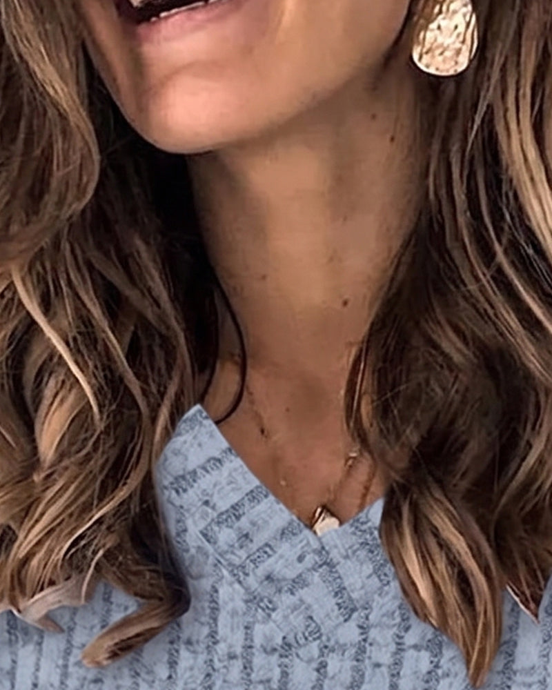 V-Neck Long Sleeve Top
