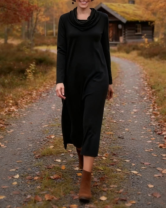 Casual Simple Solid Color Pocket Dress