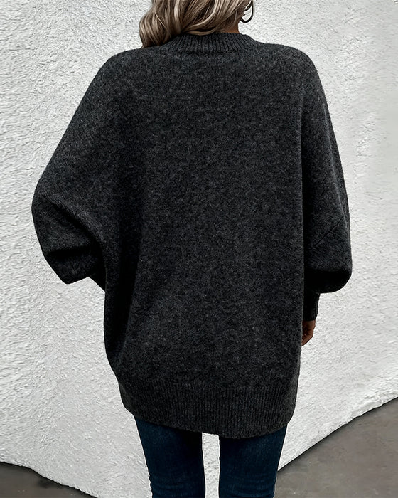 Lantern Sleeve V Neck Jumper
