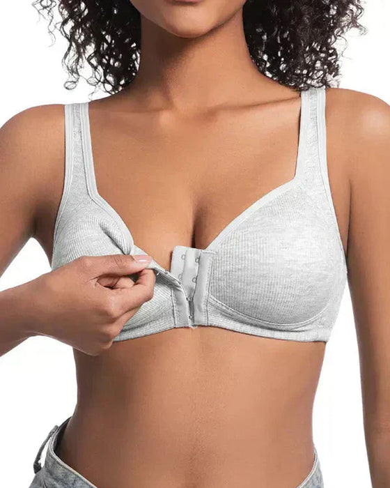 Adjustable Front Closure Push-Up Bra Wire-Free, Seamless & Side Support for Daily Wear, Spring-Summer Comfort