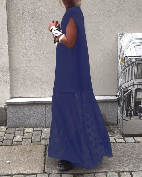 Sleeveless Mesh Patchwork Dress