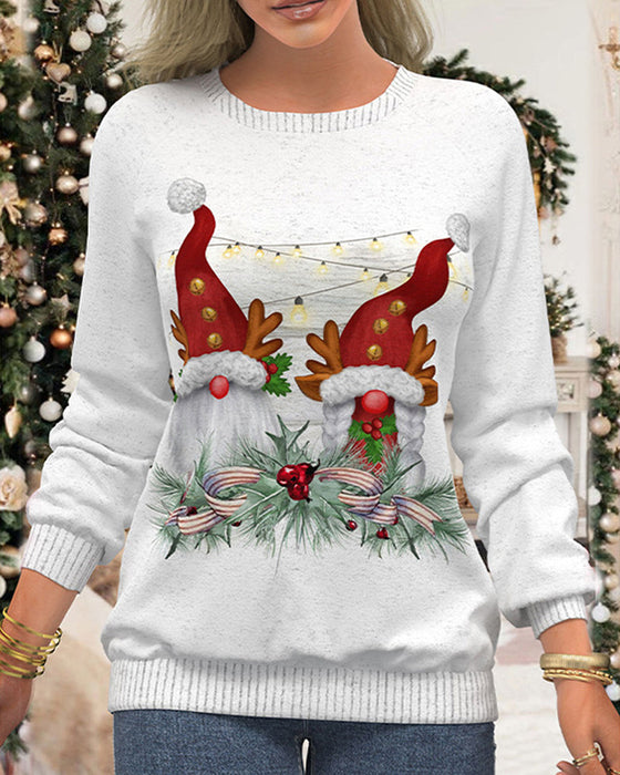 Christmas sweater with snowflake print and raglan sleeves