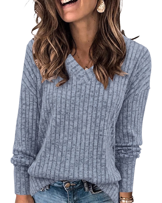 V-Neck Long Sleeve Top