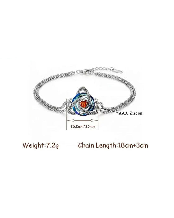 Birthstone Trinity Knot Bracelet