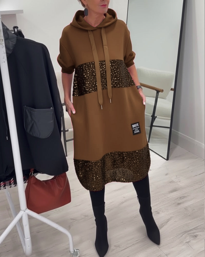 Hooded Fashion Patchwork Dress