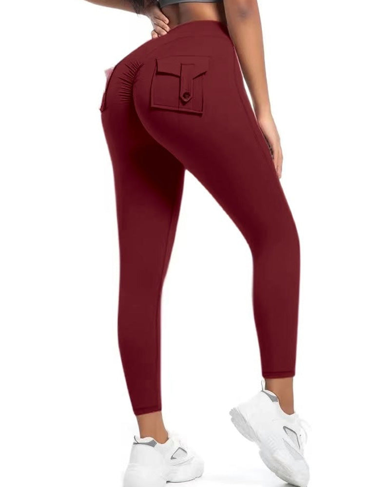 Pocket Solid Slim Fit Yoga Pant