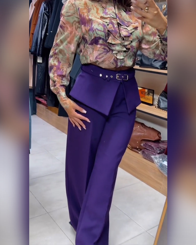 Stylish Straight-Leg Suit Pants