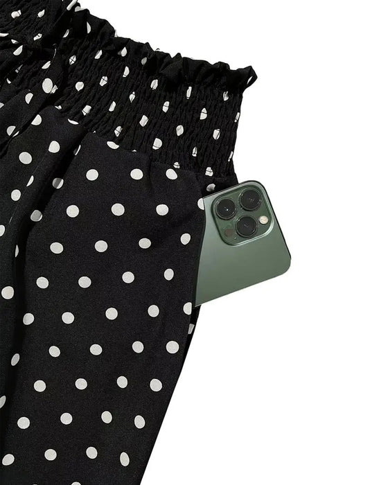 Polka Dot Print Long Pants