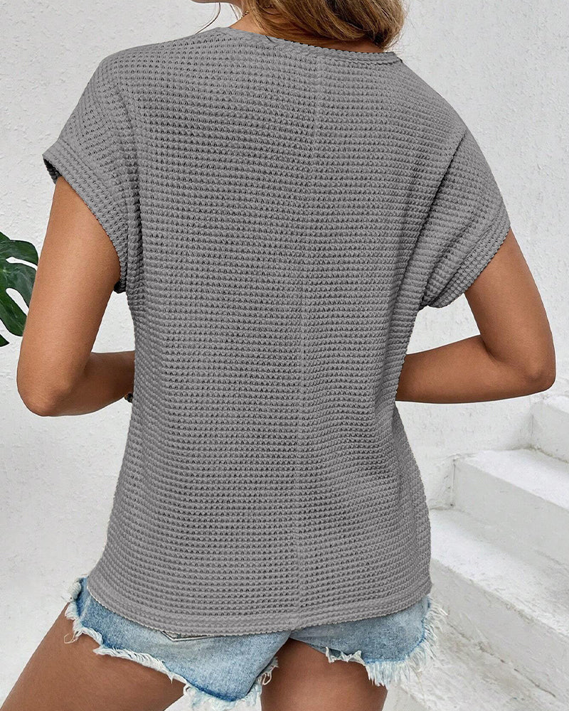 Raglan Mesh Hollow Out Breathable T-Shirt