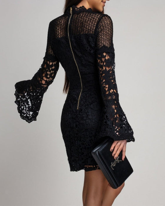 Bell Sleeve Lace Hip Dress
