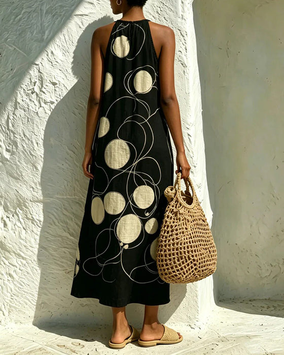 Halter Neck Polka Dot Chic Dress