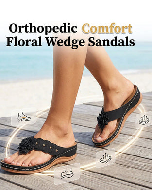 Women's Floral Print Sandals With Arch Support