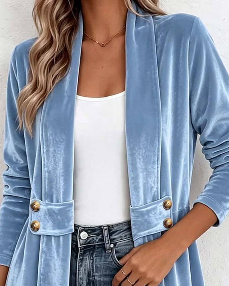 Velvet Mid-Length Coat