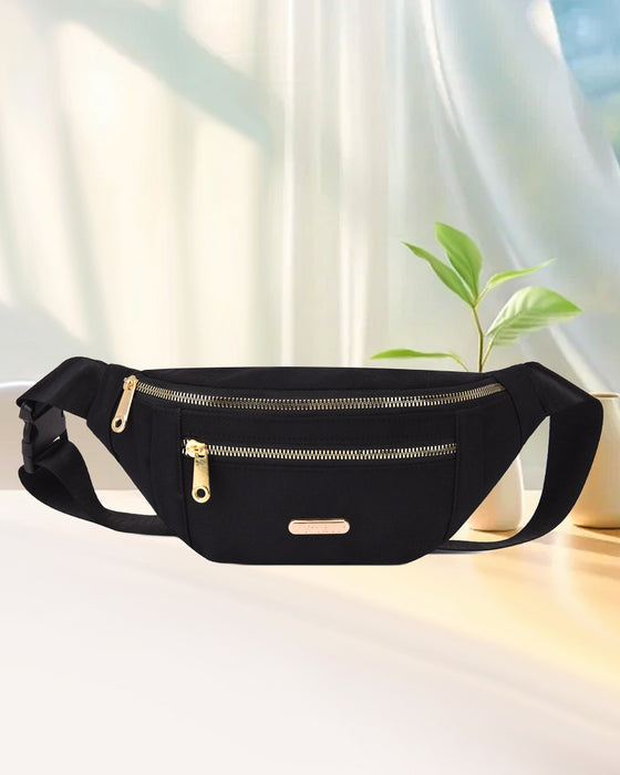 Simple solid color front shoulder bag