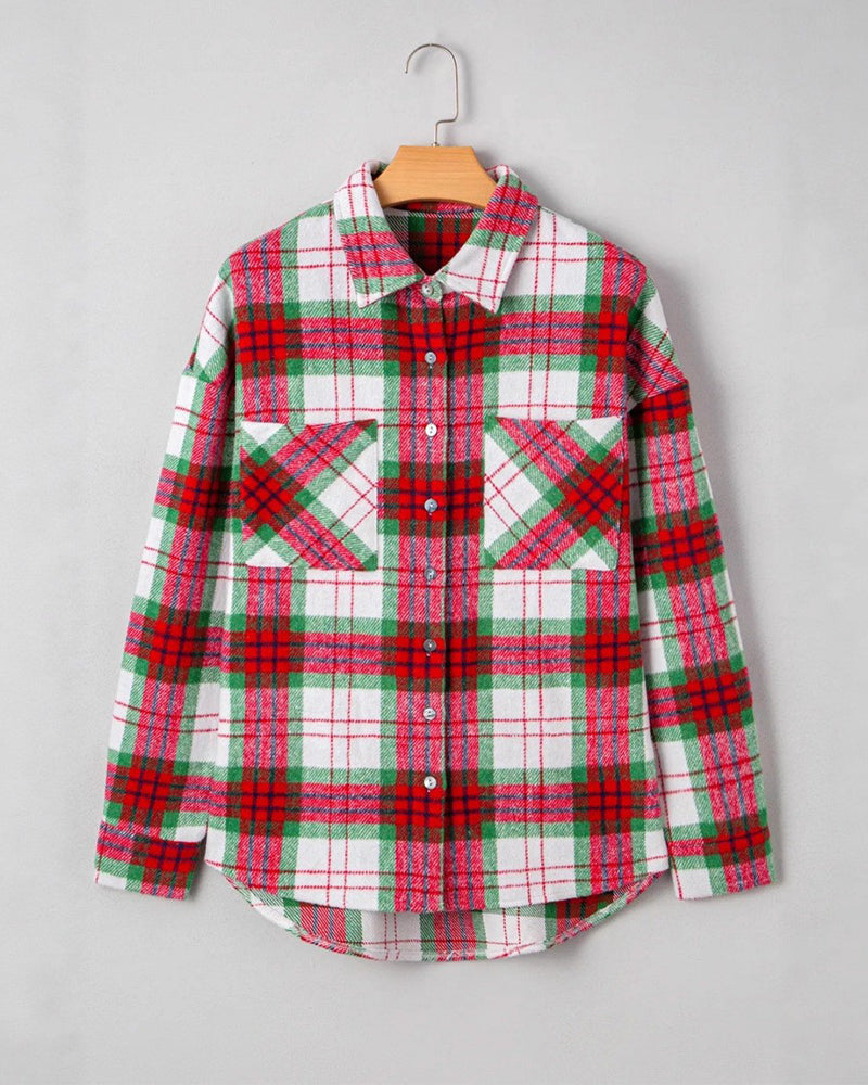 Checkered Woolen Shirt Relaxed Coat