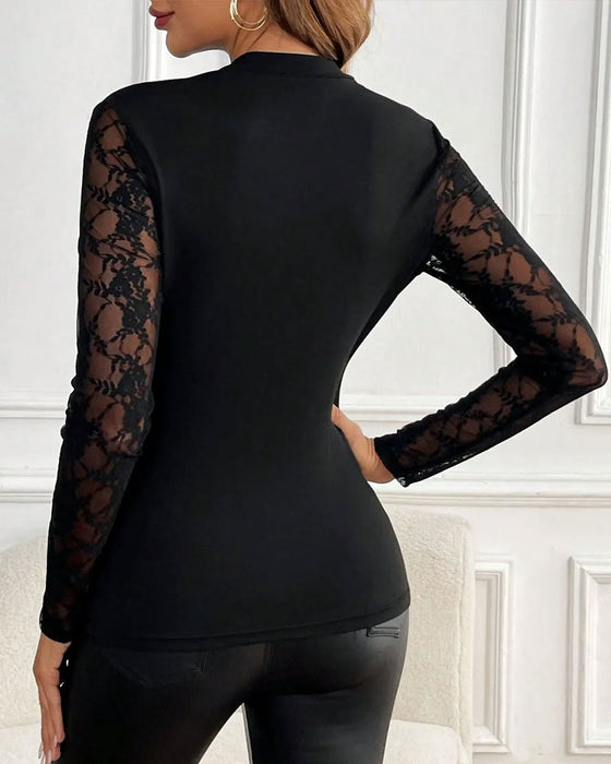 Lace Patchwork Hollow Out Top