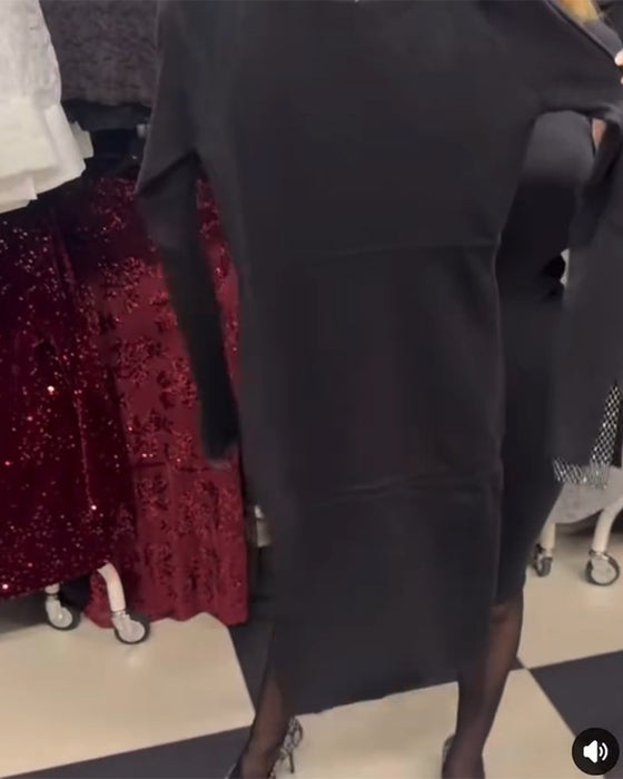 Mesh Panel Backless Bodycon Dress