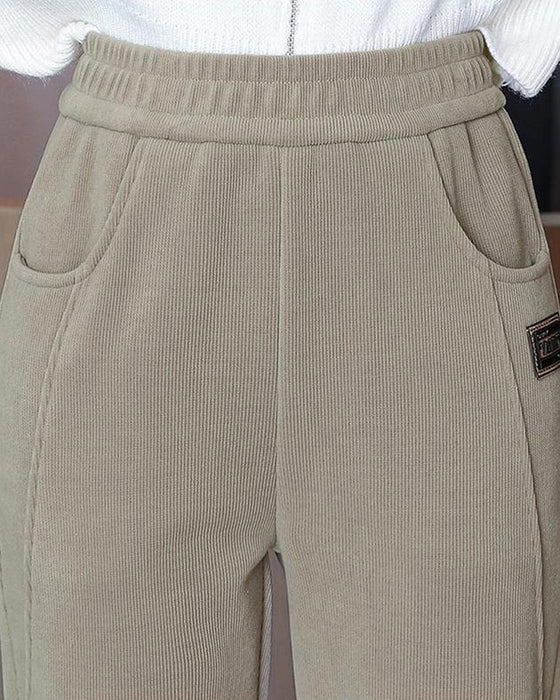 Warm High-Waisted Trousers With A Wool Lining