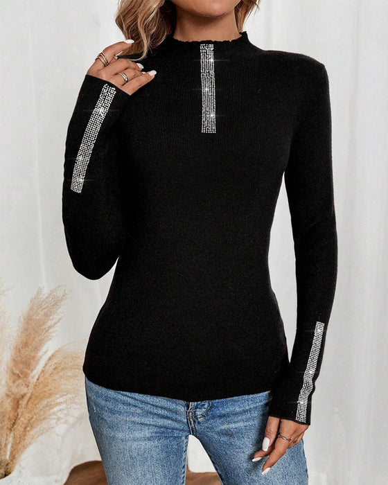 Hot Diamond Long-Sleeved Bottoming Top