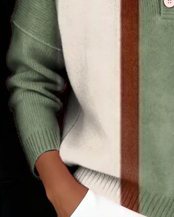 Long-Sleeved Color-Blocked Jumper