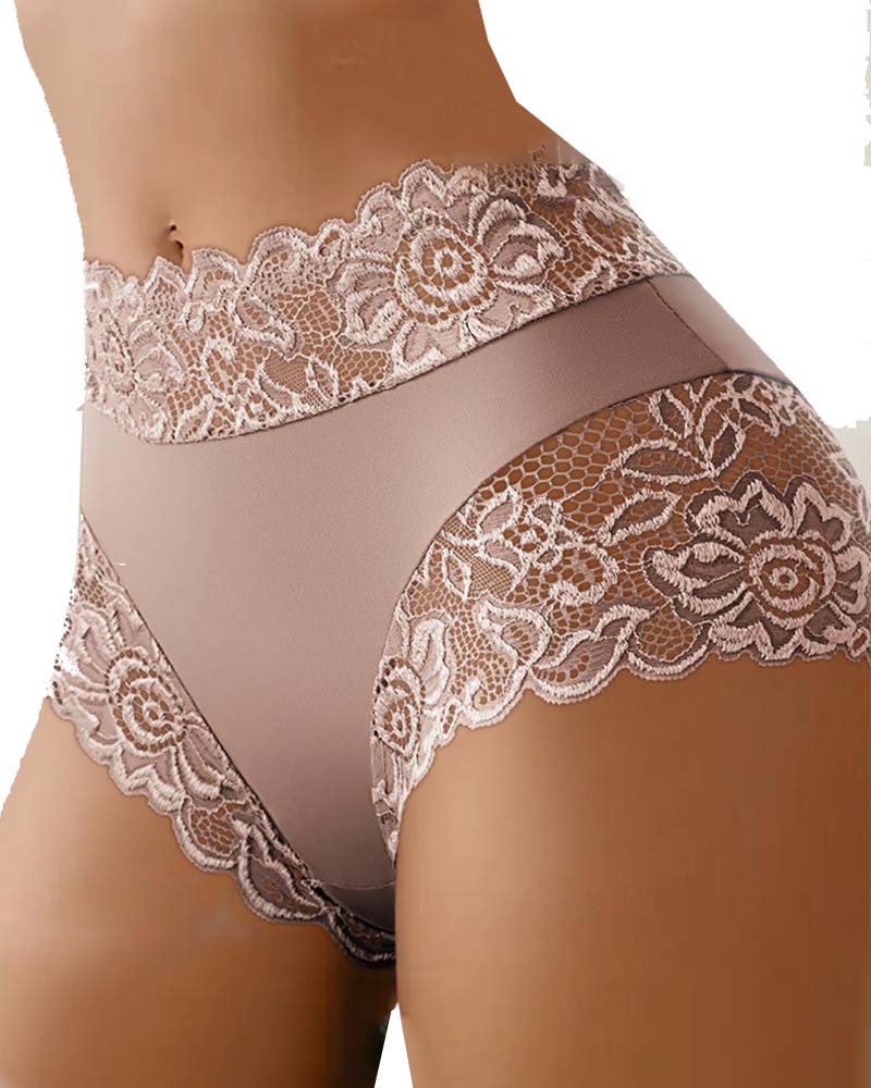 Solid Color Lace Panties
