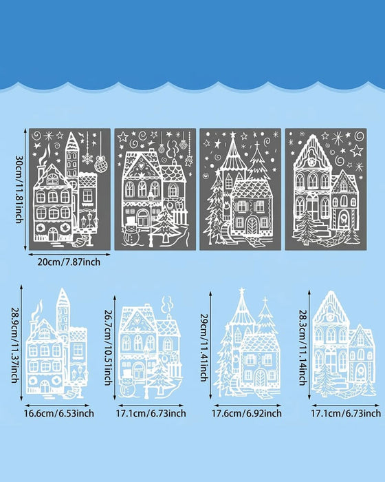 Christmas Village Window Clings