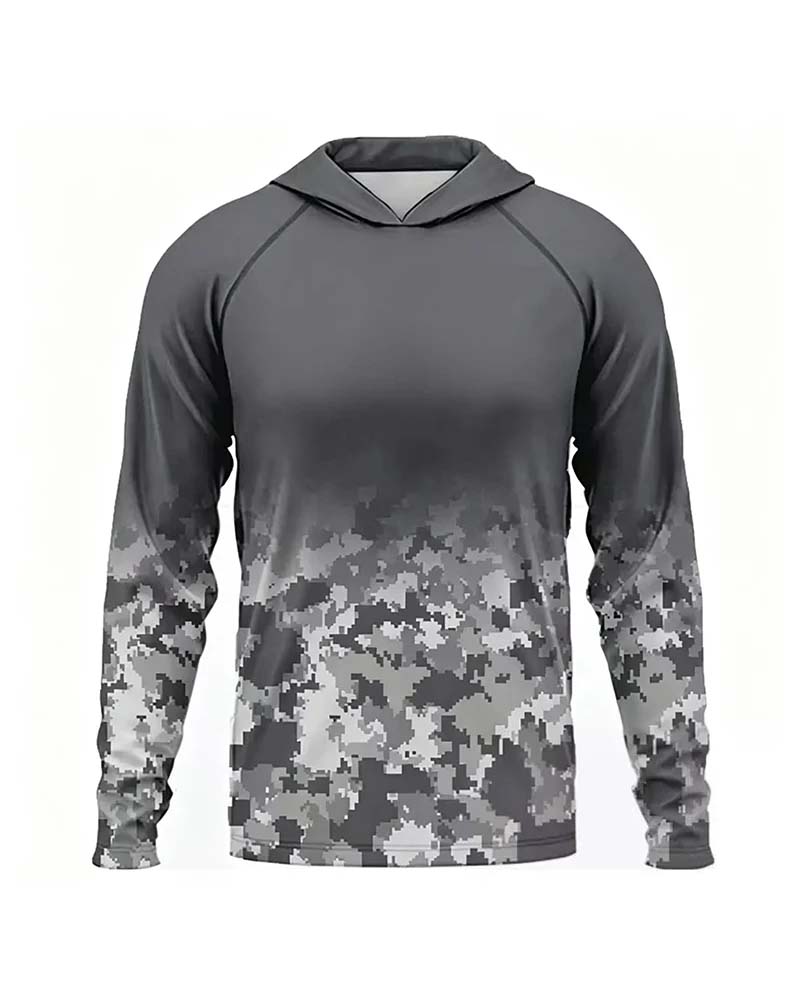 Men's Hooded Camo Gradient Top