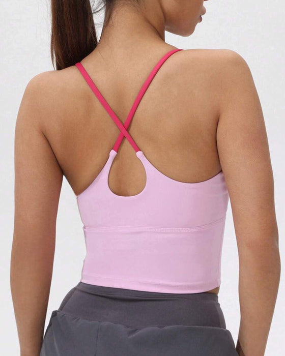 Integrated Chest Pad Sports Tank Top