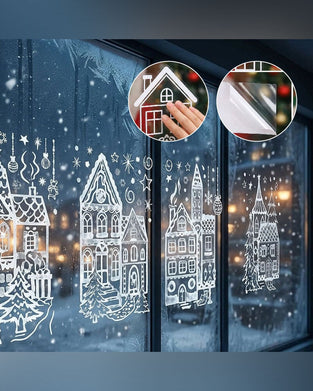Christmas Village Window Clings