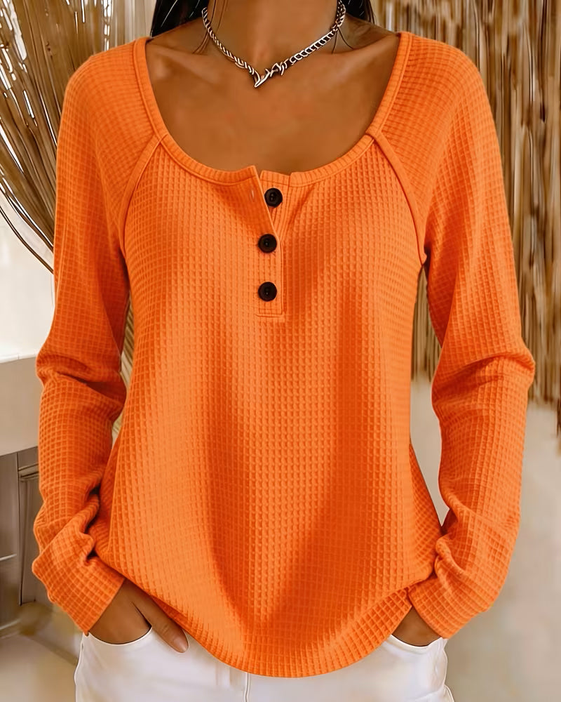 Stylish Solid Long Sleeve Top