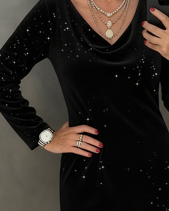 Fine Shimmer Straight Dress