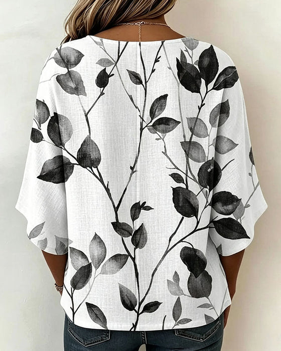 Loose Ink Wash Blouse
