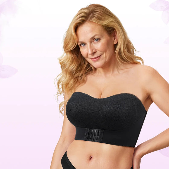 Non-Slip Comfort Strapless Push-Up Bra with Front Buckle