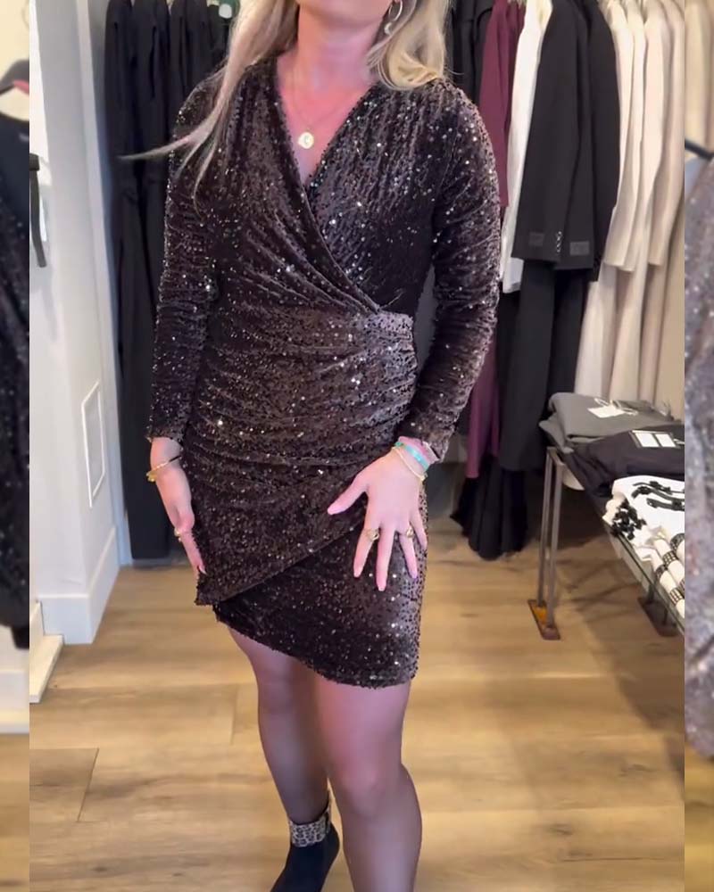 Long-Sleeved Slim-Fit Bodycon Dress