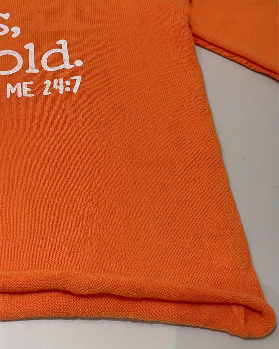 V-Neck Letter Print Loose Casual Jumper