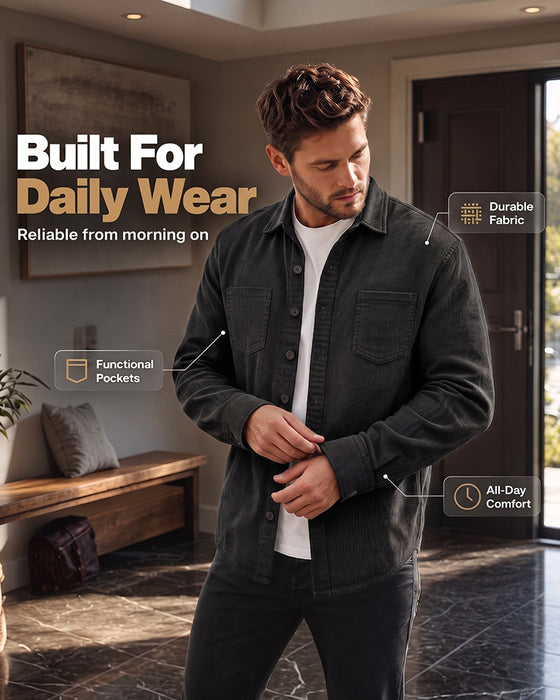 👔Men's Casual Corduroy Shirt Jacket – Classic Texture Meets Everyday Comfort