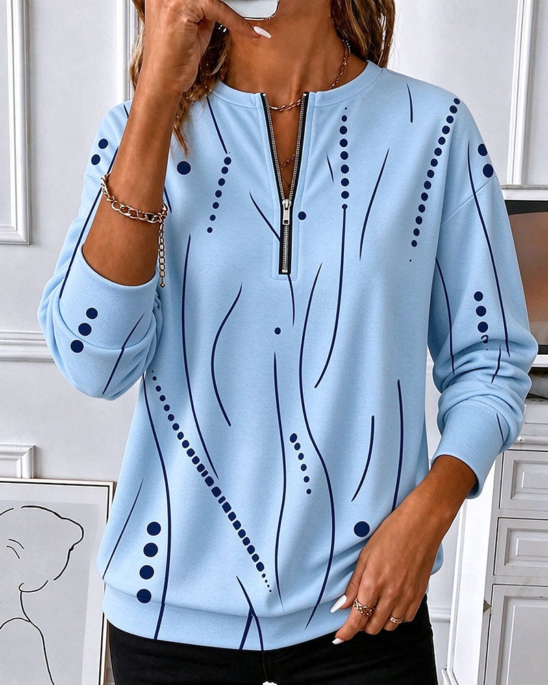 Zip Line Crew Neck Sweatshirt