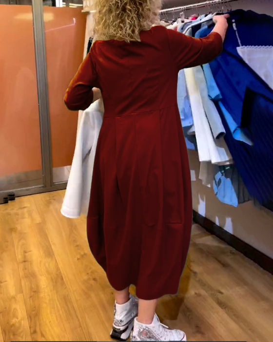 Round Neck 2/3 Sleeve Dress