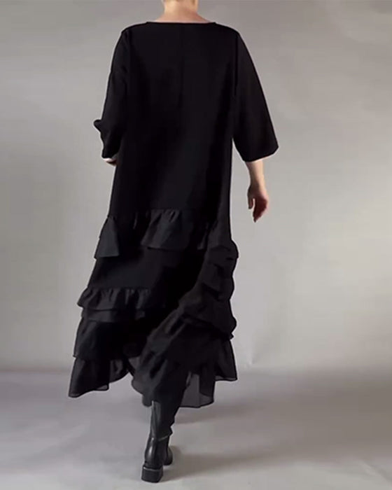 Round Neck Double-Layered Dress