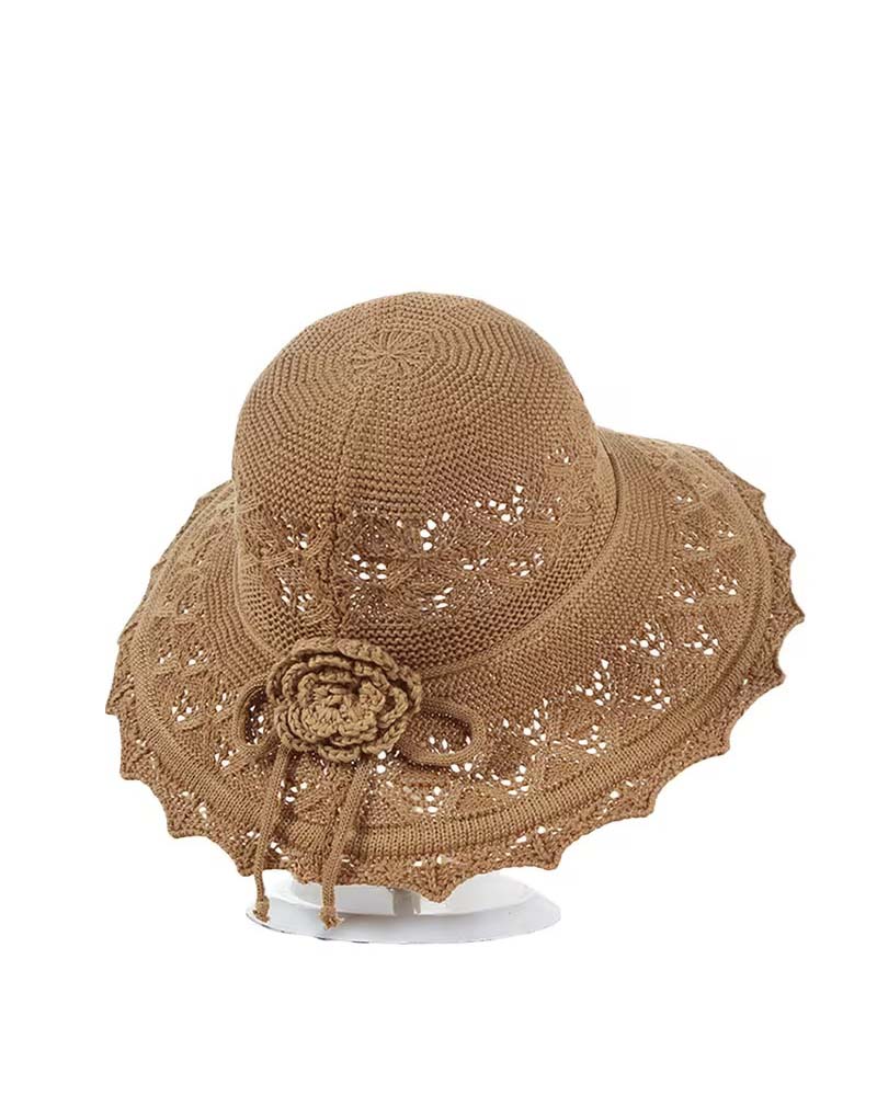 Women's Crocheted Flower Fisherman's Hat