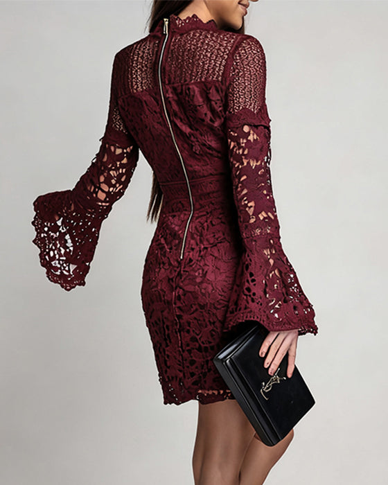 Bell Sleeve Lace Hip Dress