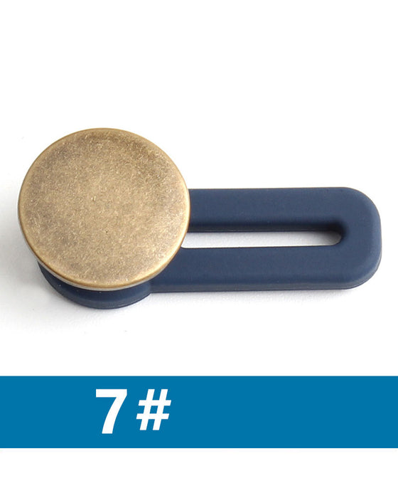 Spring-Loaded Metal Waist Extender Button for Jeans