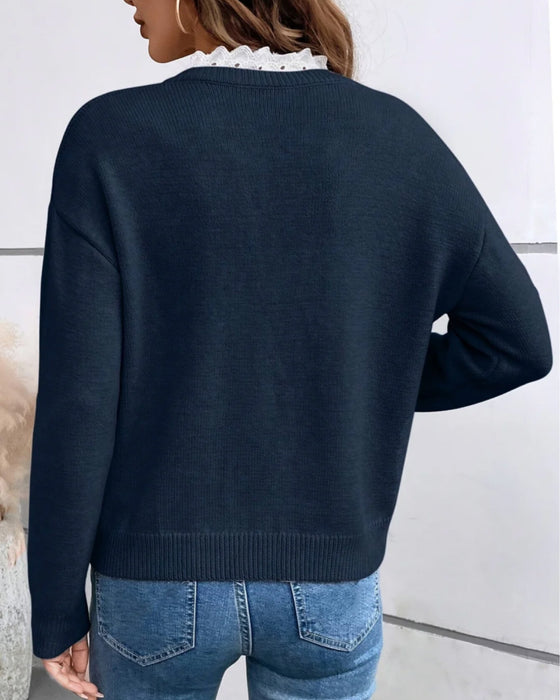 Nawarat Knitted Sweater With Lace