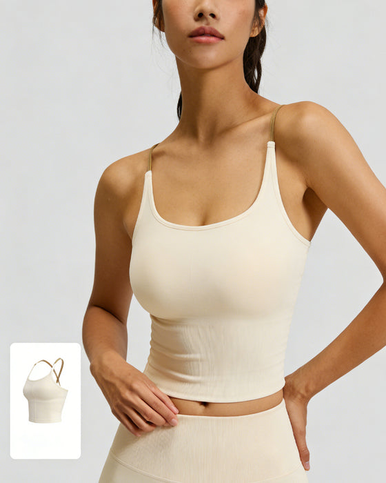 Colorblock Crossover Track Tank Top