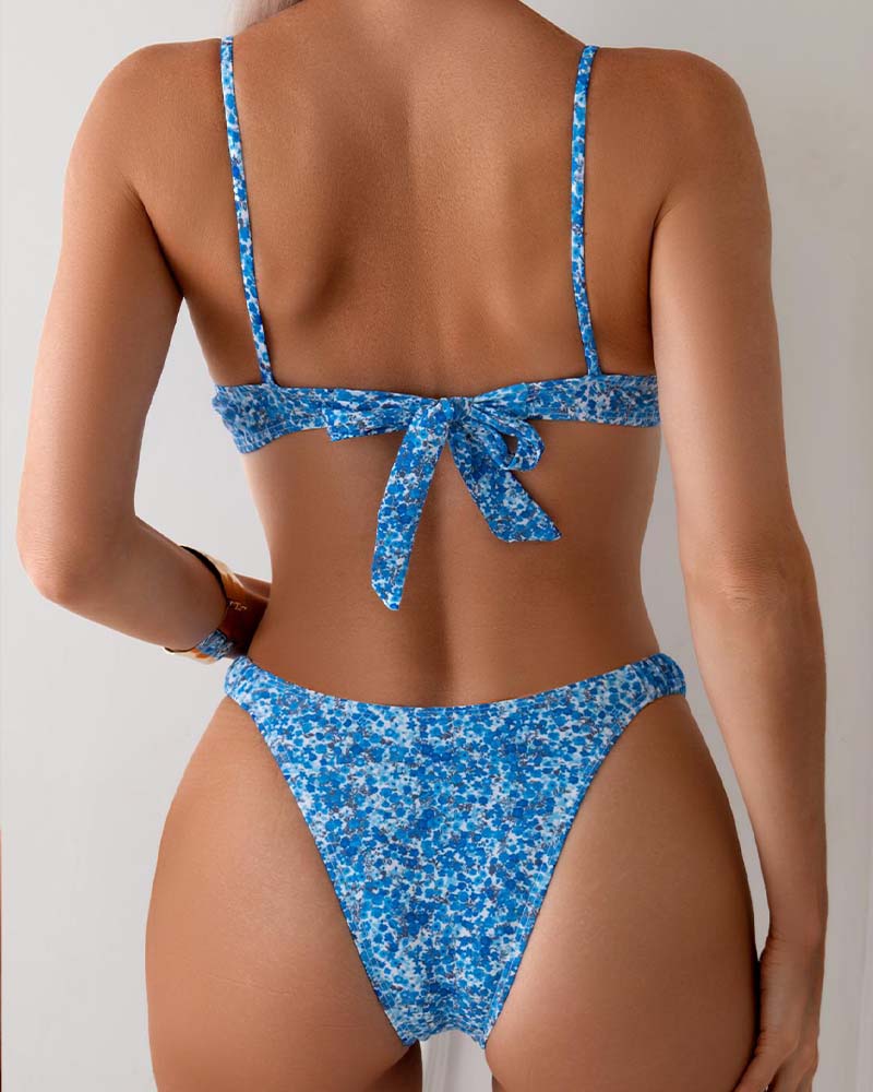 Printed Underwire Bikini Set