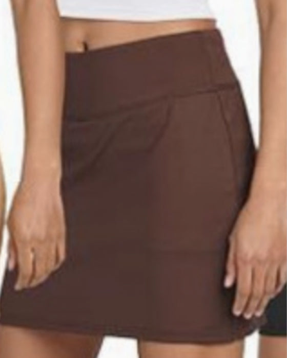 High Waist Solid Color Short Skirt