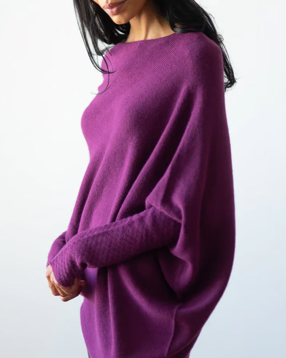 Innovative Asymmetric Draped Knitwear Apparel