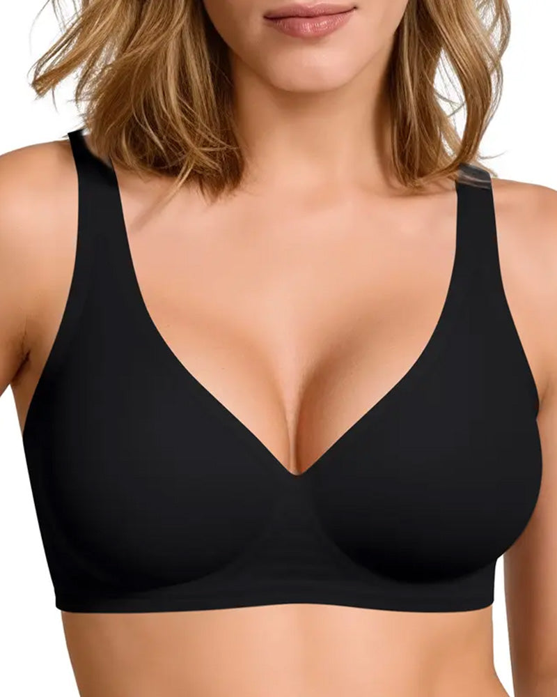 Seamless Wireless Wide Strap Polka Dot Lingerie
