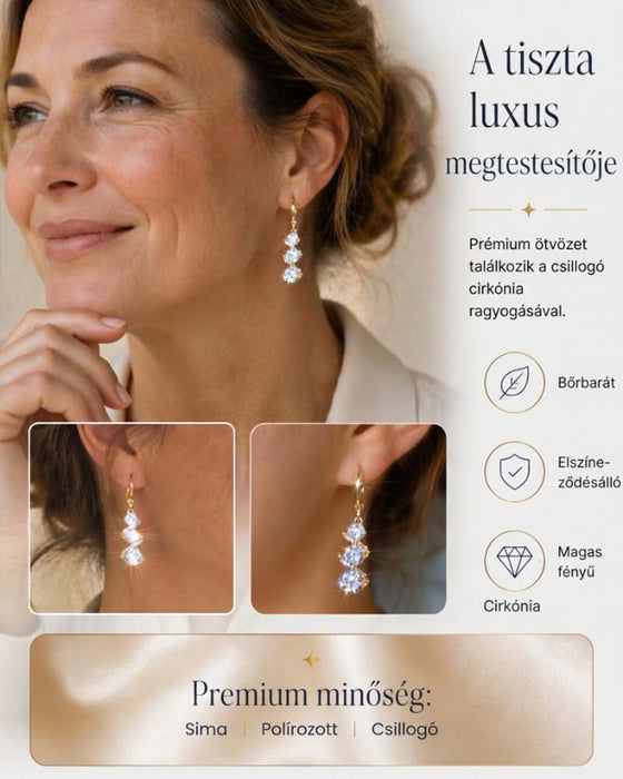 💎👗 Aszimmetrikus spirál és csepp alakú fülbevaló ✨